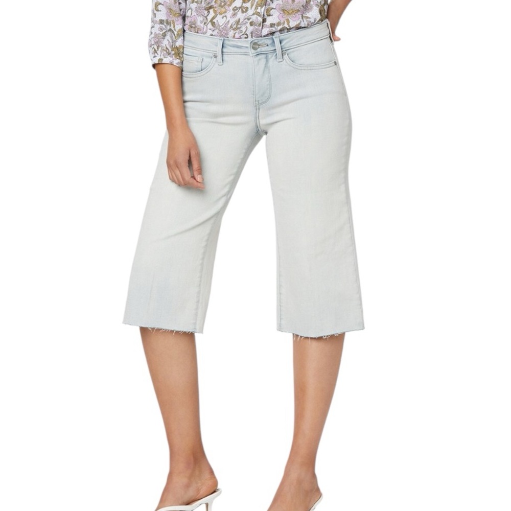 NYDJ sun bleached wide leg pedal pushers capris jeans 4 6 8 NEW NWT
